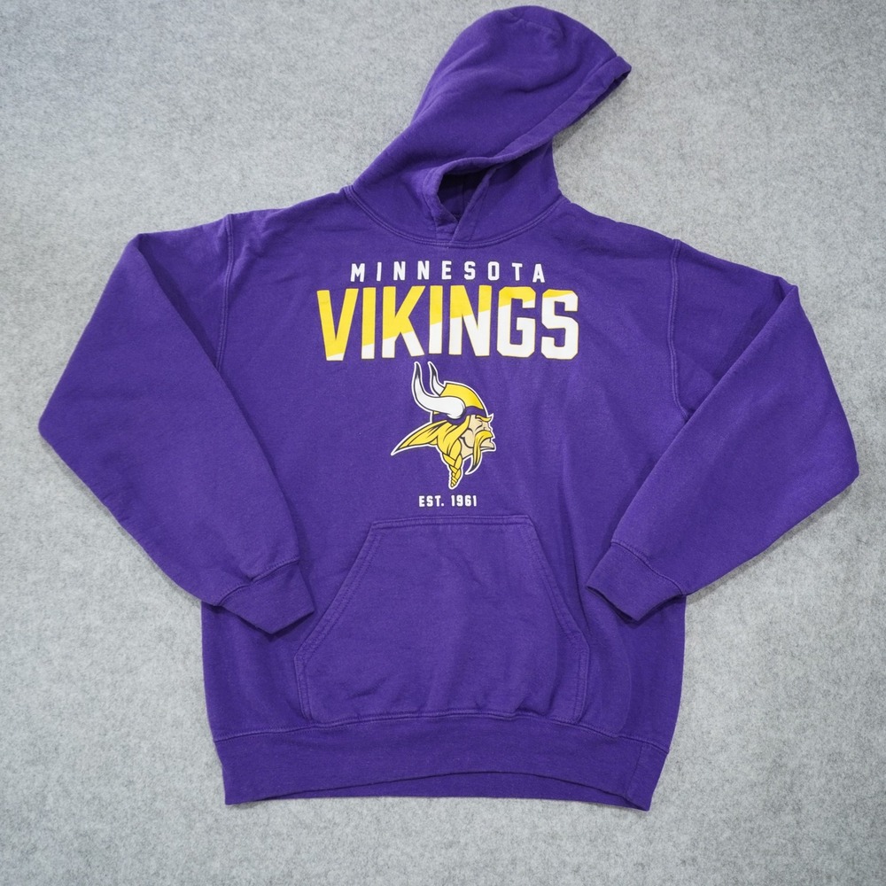 NFL Men's Size Small Hoodie Purple Sweatshirt Minnesota Vikings Est 1961 Graphic